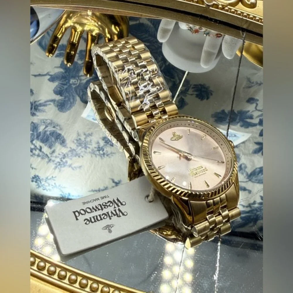 🆕 VIVIENNE WESTWOOD 🧿 NWT Stainless Steel The Seymour Watch, 38mm, Rose/Gold - Picture 6 of 15